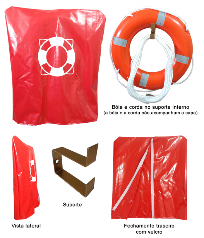 Capas para Bóias Salva-vidas Pvc Bahia - Capa para Bóias Salva-vidas Vermelha